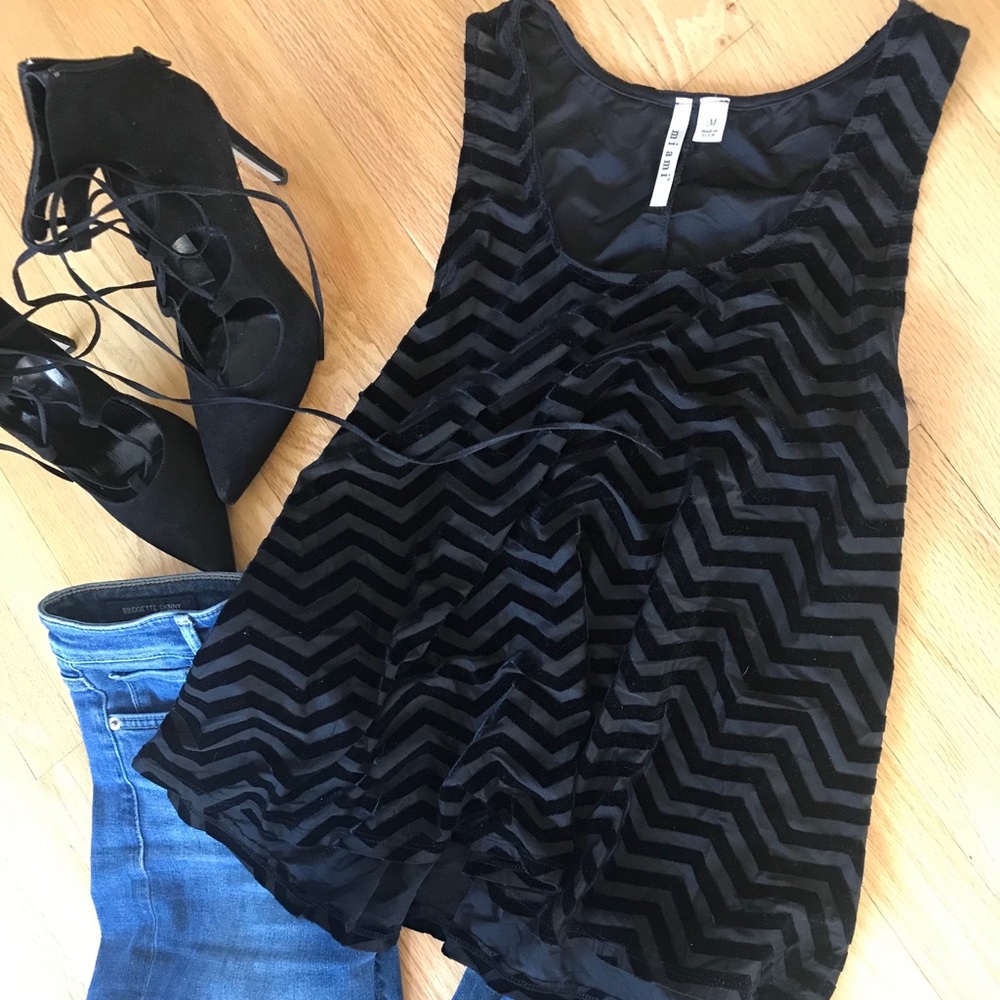 Velvet and mash tank top